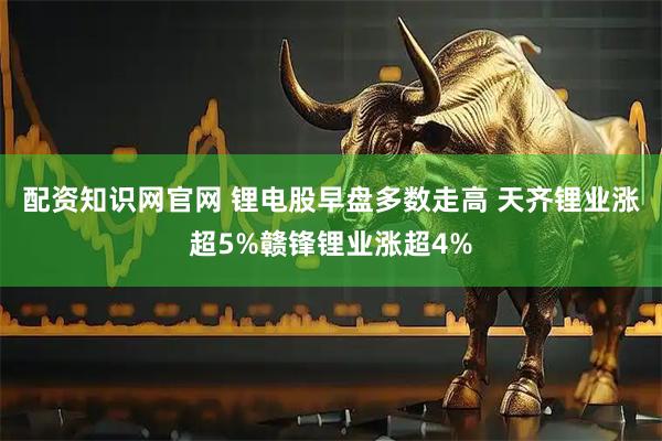 配资知识网官网 锂电股早盘多数走高 天齐锂业涨超5%赣锋锂业涨超4%